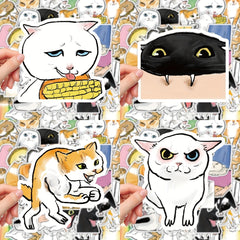 60pcs Funny Kitten Graffiti Stickers for Laptop Desk
