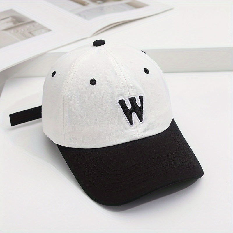 Adjustable Summer Casual Mens Peaked Cap With Letter W Embroidery