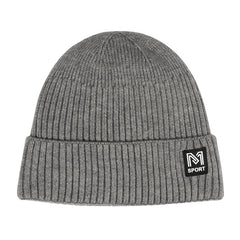 Men's Winter M Letter Plus Velvet Thick Warm Knitted Cap