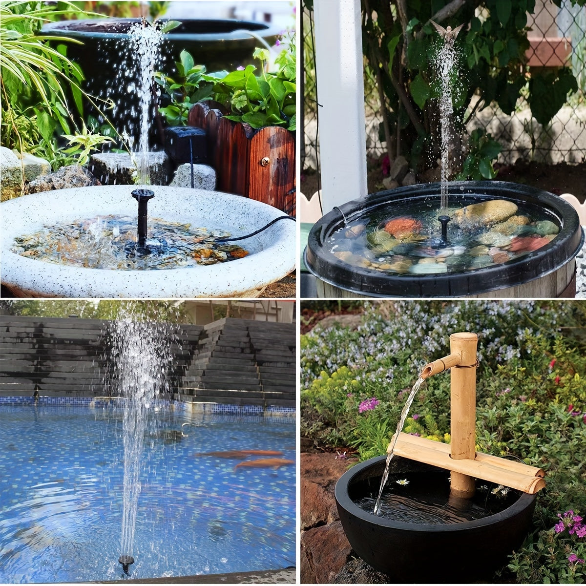 8W Solar Water Fountain Pump for Bird Baths Pools Ponds & Garden Decoration