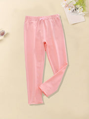 Kid Girls 4 Piece Bow Knot Front High Elastic Waist Leggings Pants