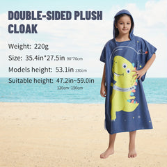 Mutao Kids Changing Towel Surf Poncho Soft Lightweight Microfiber Hooded Robe