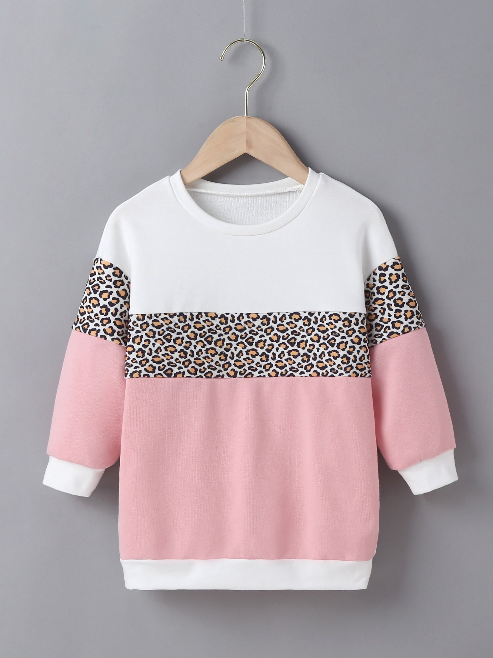 Girls Block Sweatshirt Long Sleeves Pullover Sports Casual