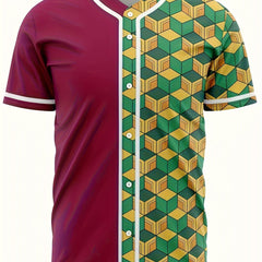 Men's Block Checkered Classic Baseball Jersey