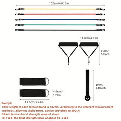 11pcs TPE Resistance Bands Set with Door Anchor and Handles