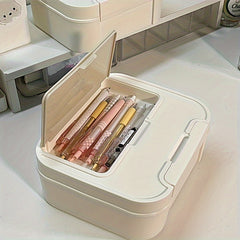 Covered Desk Storage Box Memo Stationery Holder