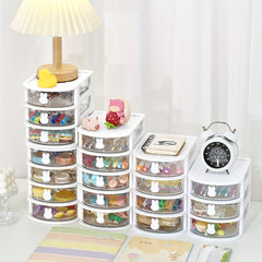 Cartoon Desktop Storage Box Drawer Type Desk Storage with Timer