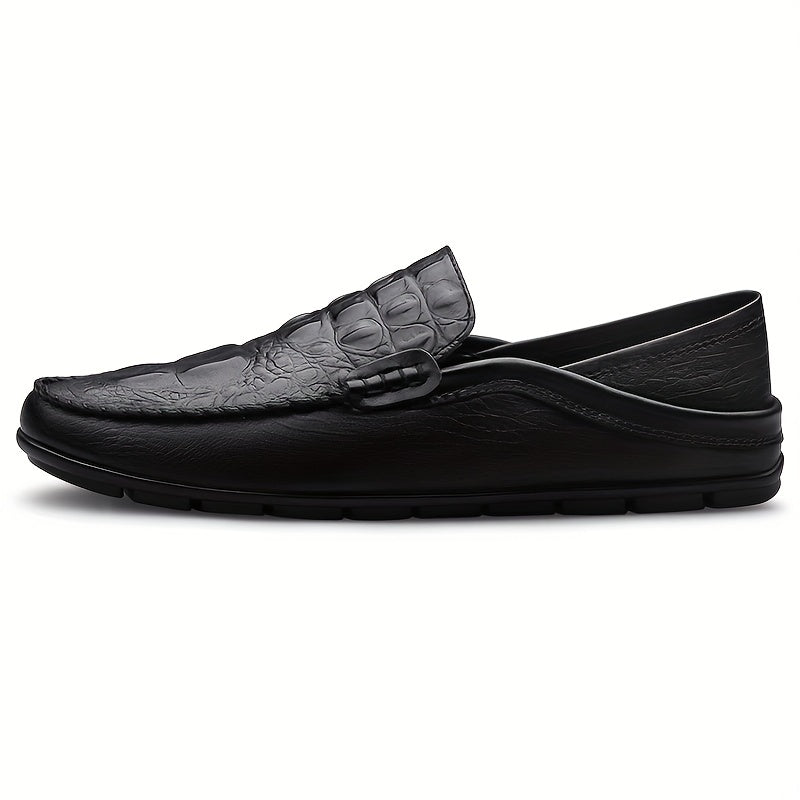 Men's Crocodile Pattern Loafer Shoes Non Slip Casual Comfort