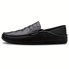 Men's Crocodile Pattern Loafer Shoes Non Slip Casual Comfort