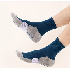 Men's Mid Crew Sport Socks 4 Pairs Basketball Cotton Blend