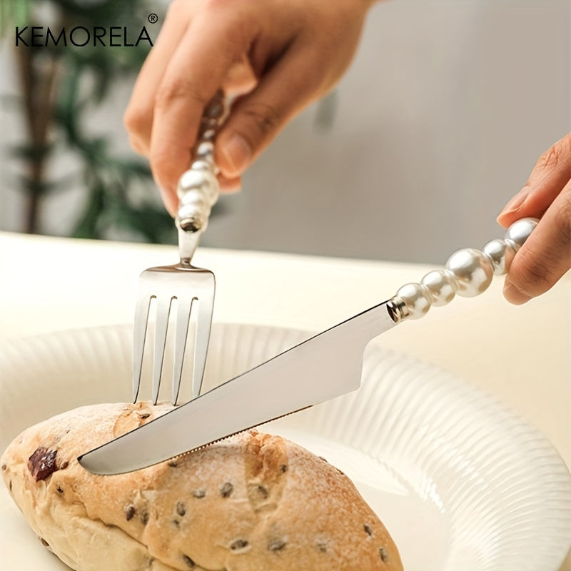 4pcs Ceramic Handle Cutlery Set for Steak and Dessert