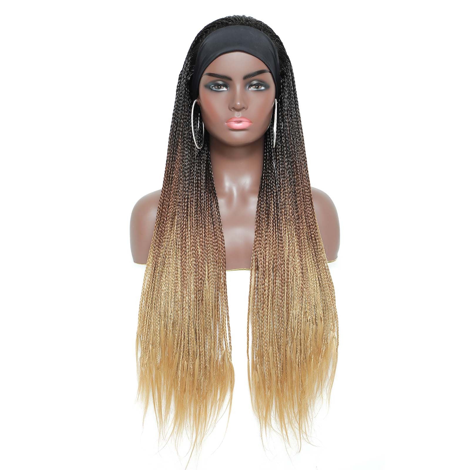 Ombre Long Braided Headband Wig For Women