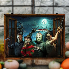 Halloween Movie Characters Diamond Painting Kit, 5D DIY Adult Horror Art Set