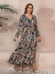 Boho Dress Women's Plus Paisley Print Maxi Dress