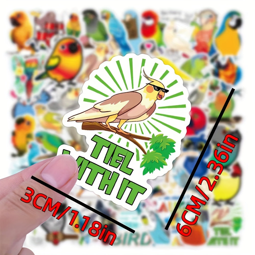50pcs Parrot Stickers Flying Animal Luggage Car Laptop Scooters Graffiti Sticker