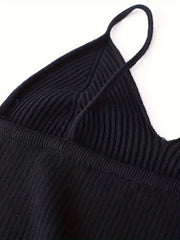 Ribbed Cami Top V Neck Spaghetti Strap Women's Lingerie