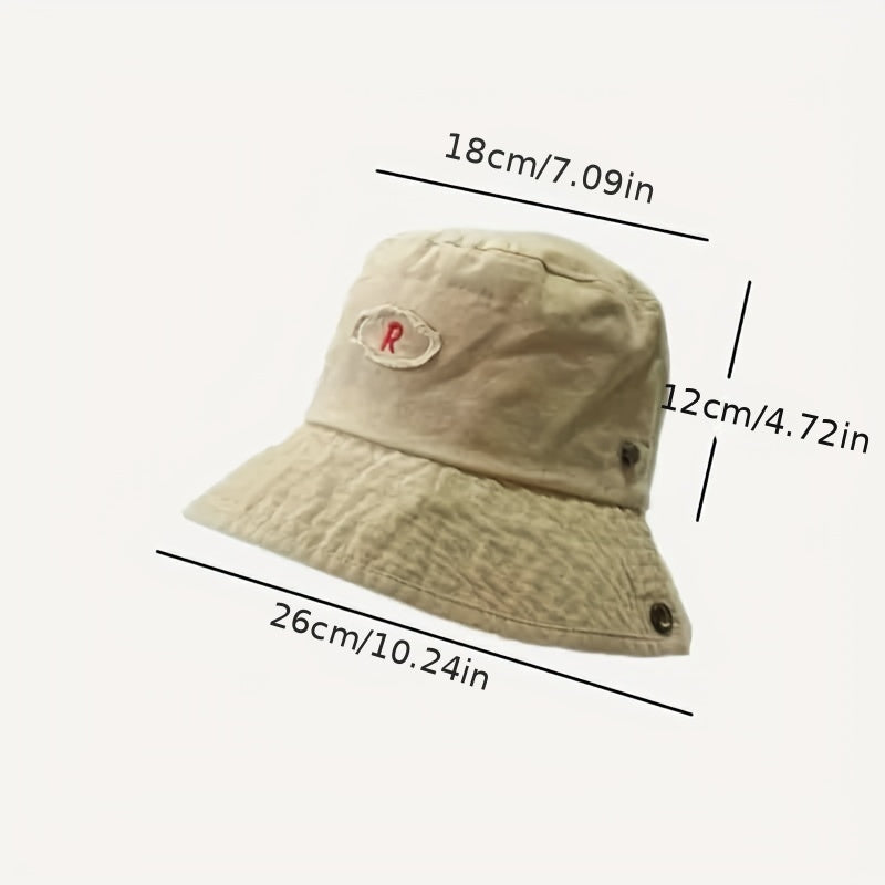 Sunshade Bucket Hat With Letter Embroidery for Men Women