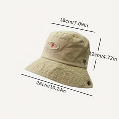 Sunshade Bucket Hat With Letter Embroidery for Men Women