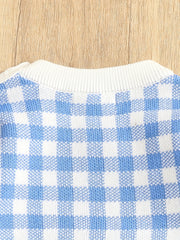 Baby Boys Cotton Plaid Sweater Top Kids Pullover