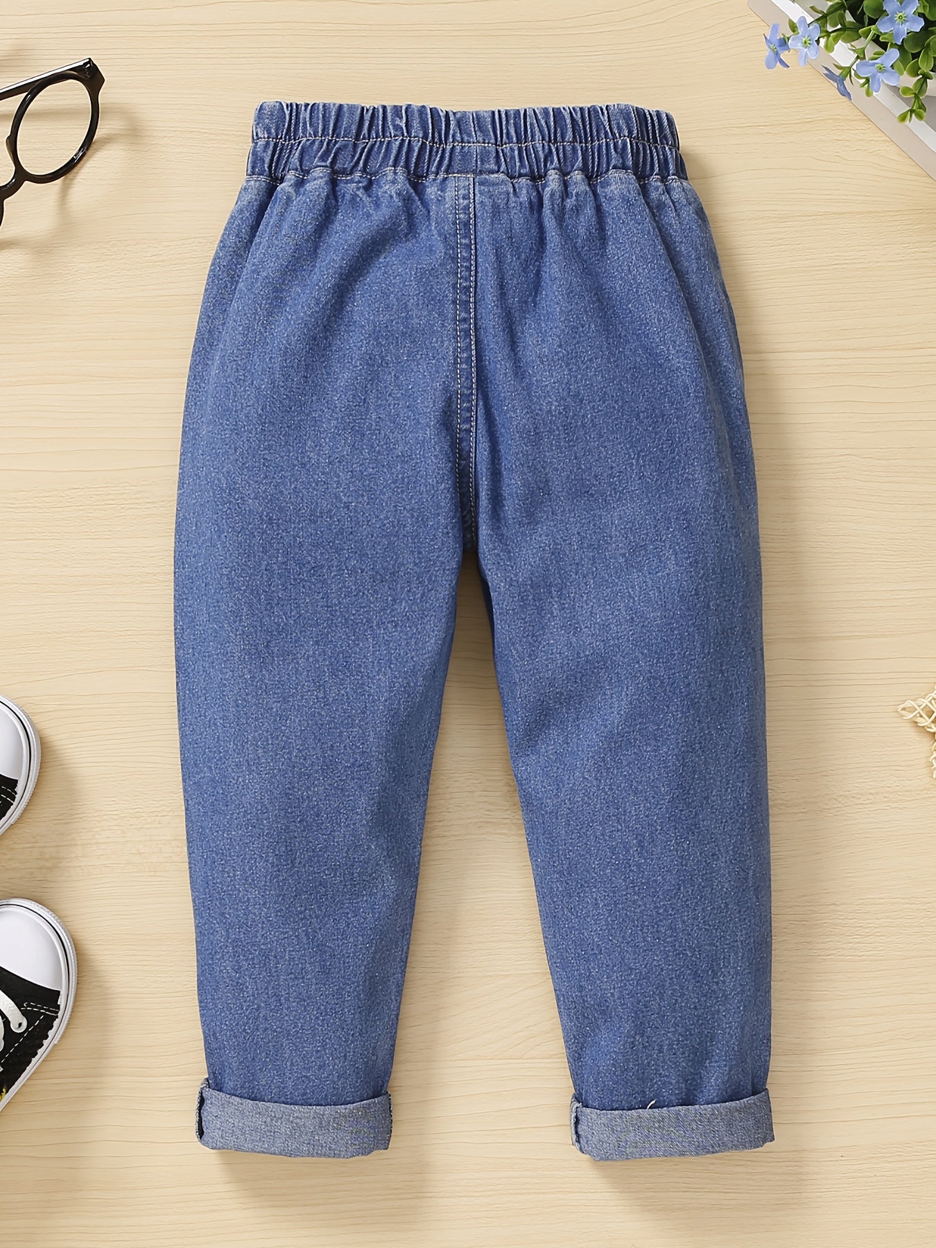 Toddler Girl Heart Embroidered Denim Jeans