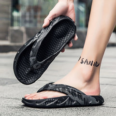 Men's Letters Print Slip On Flip Flops Assorted Colors