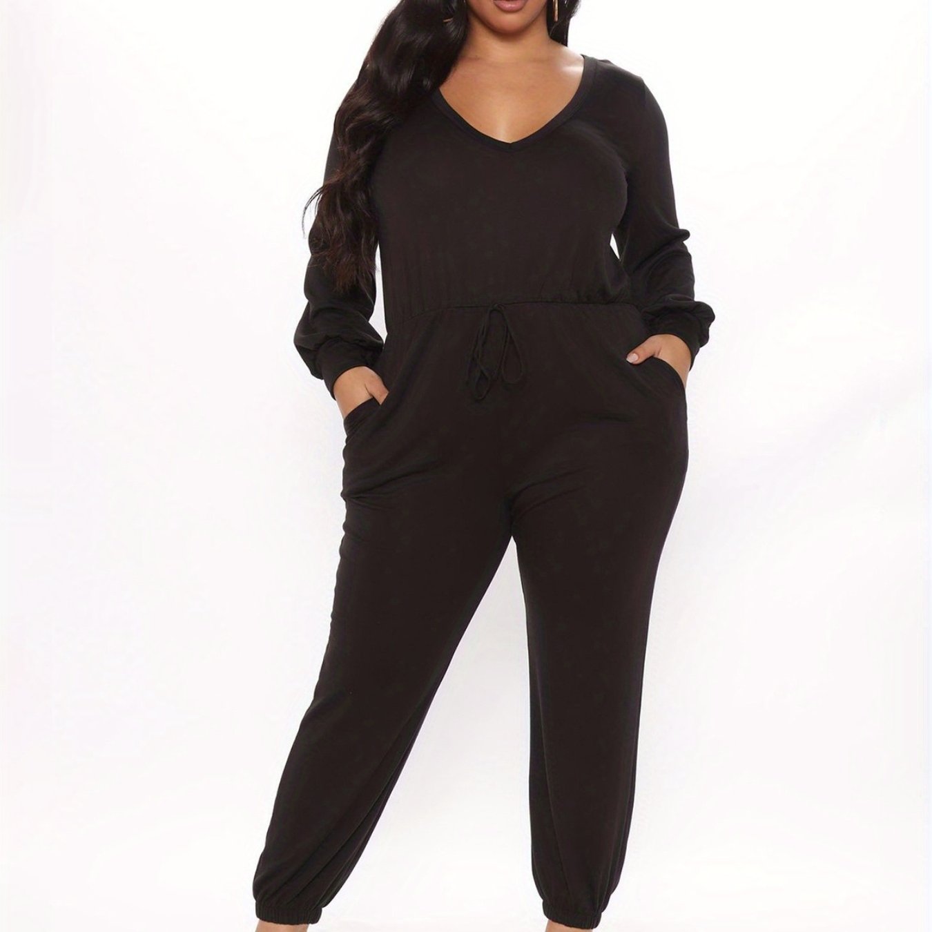 Women's Plus Sexy Long Sleeve Jumpsuit