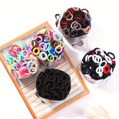 100 Colorful Hair Ties for Baby Girls' Ponytails