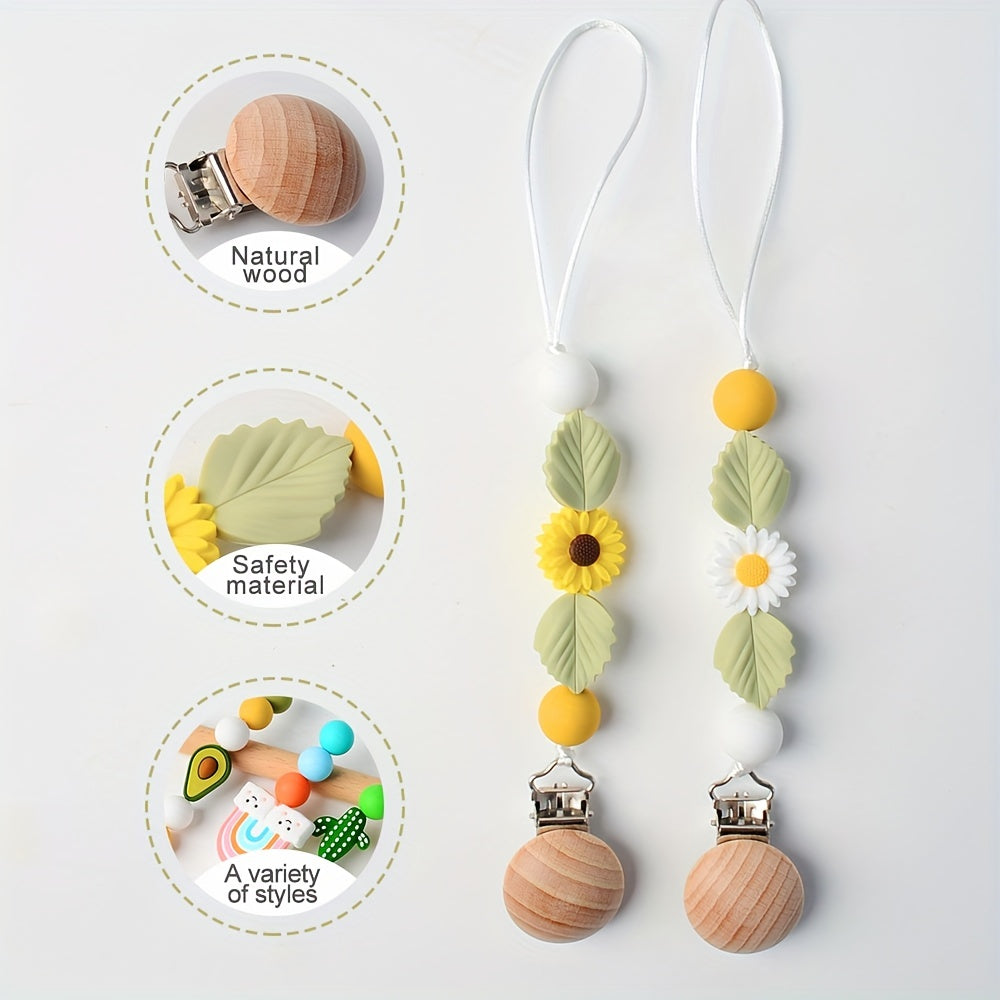 Stainless Steel Pacifier Chain & Handcrafted Beads Clip