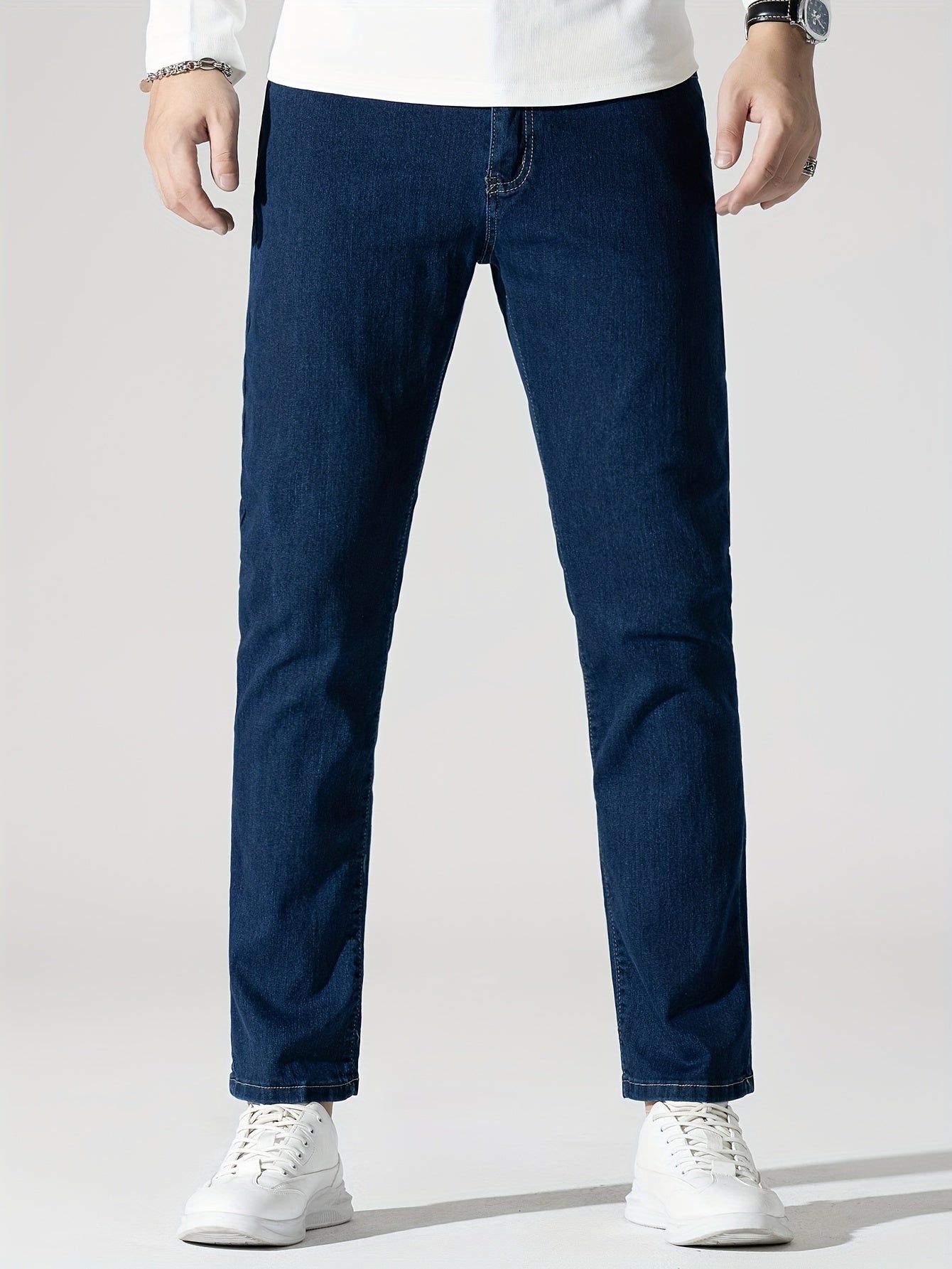 Men's High Stretch Slim Fit Denim Jeans with Pockets