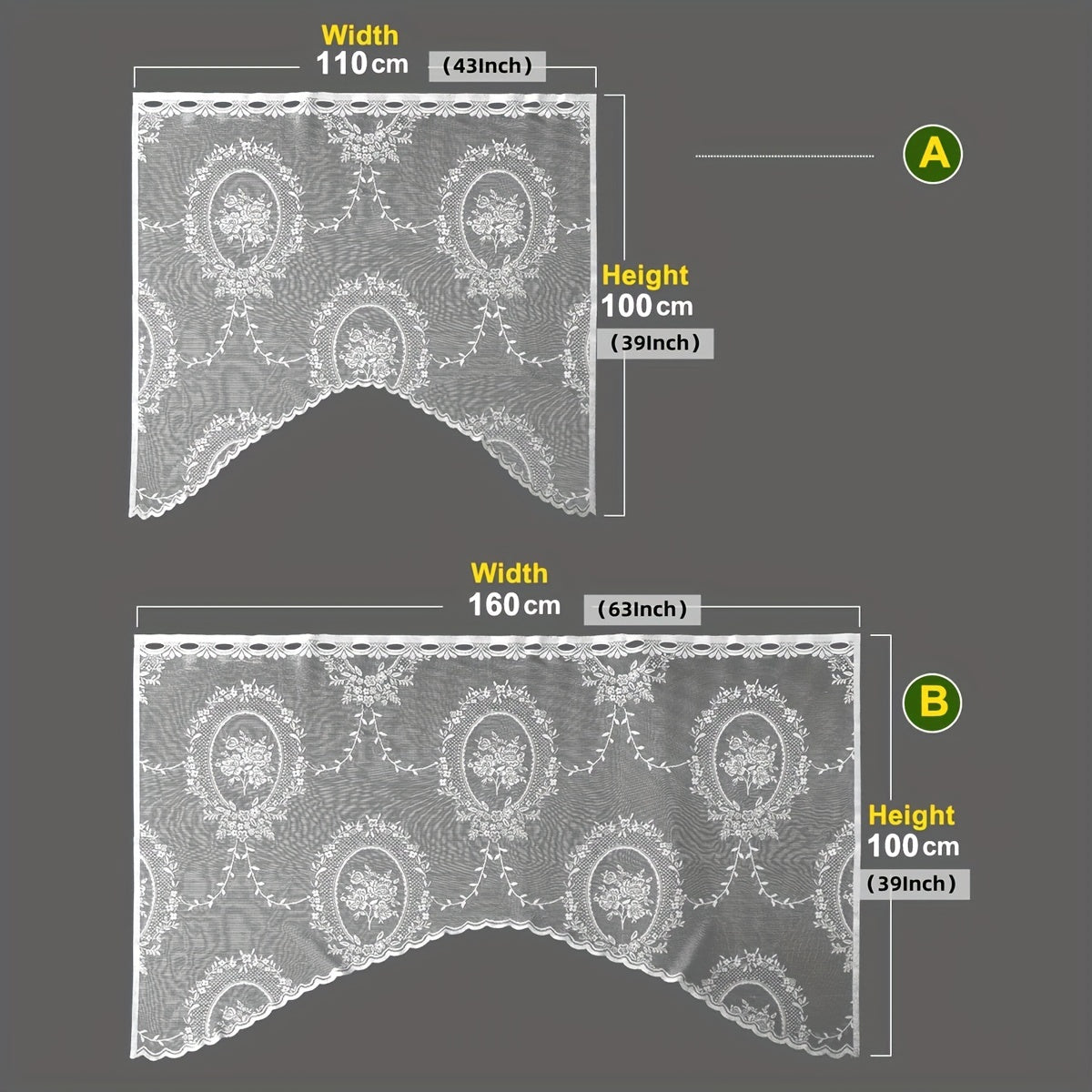 Sweet Lace Small Flower Window Mantle Curtain