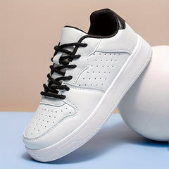 Men's Casual Solid Low Top Lace up Skate Shoes