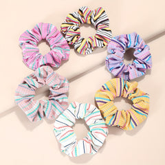 30pcs Silky Hair Tie Plaid Floral Printed Ponytail Holder for Women Girls
