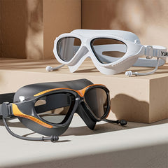 Adult Swimming Goggles Waterproof Anti-fog Large Frame Glasses