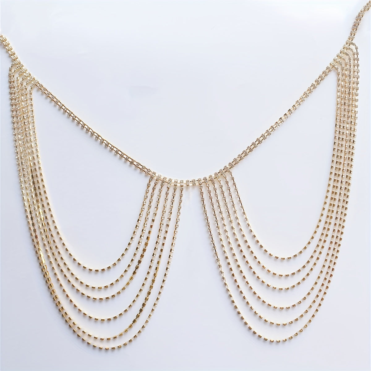 Rhinestone Body Chain Tassel Shoulder Chain for Wedding