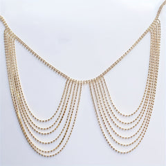 Rhinestone Body Chain Tassel Shoulder Chain for Wedding