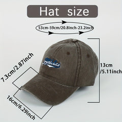 Unisex Sunshade Wide Brim Baseball Cap with Letter Embroidery