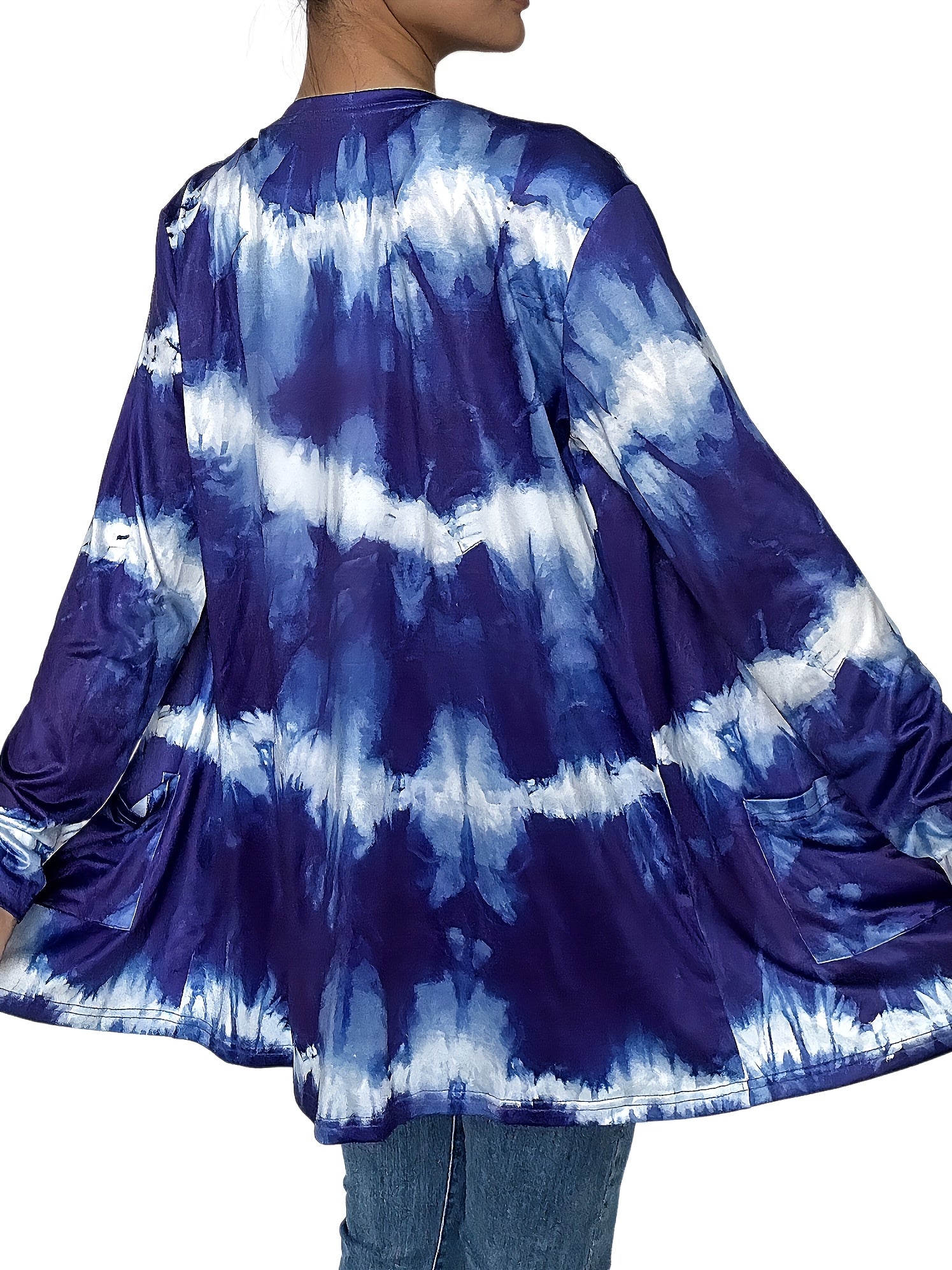 Tie Dye Long Sleeve Cardigan with Pockets