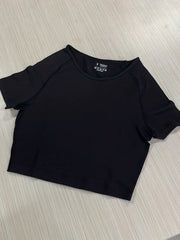 Quick Drying Short Sleeve T shirt Running Sports Yoga Crop Top