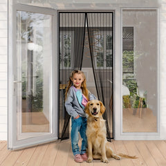 Magnetic Screen Door Self Sealing Heavy Duty Hands Mesh Partition Keeps Bugs Out