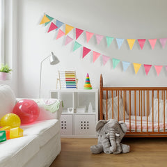 Colorful Flags Faux Burlap Flag Pastel Bunting