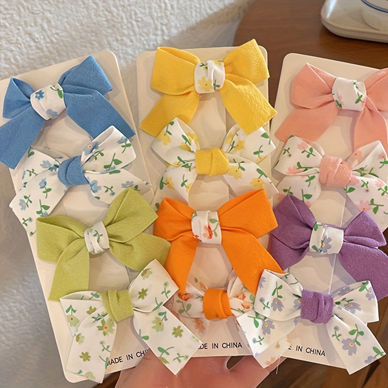 12pcs Sweet Flower Bow Hair Clips for Girls
