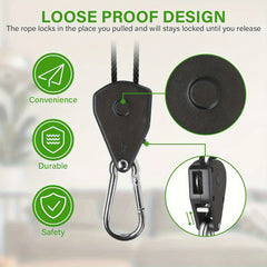Outdoor Camping Pulley Adjuster with Tent Wind Rope