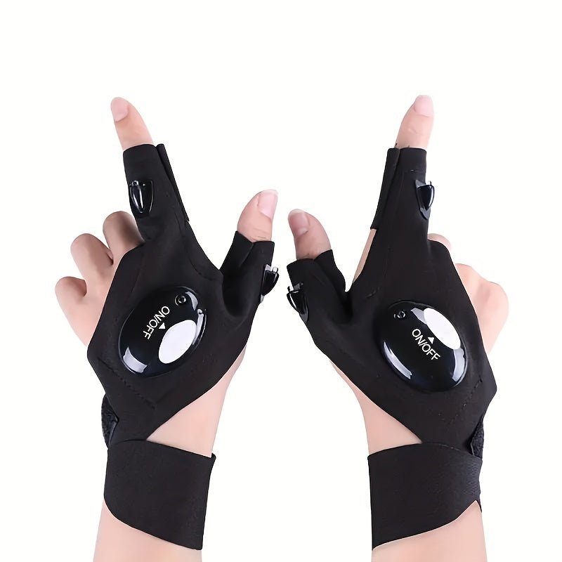LED Flashlight Gloves for Camping Night Fishing