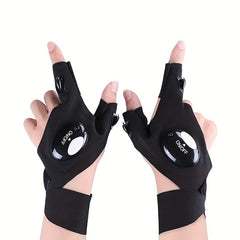 LED Flashlight Gloves for Camping Night Fishing