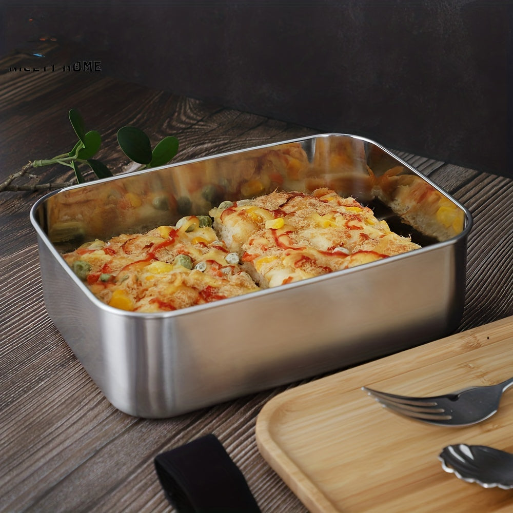 304 Stainless Steel Bento Box With Bamboo & Wood Cover Japanese Style Lunch Box