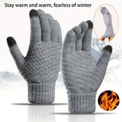 Winter Warm Stretch Knit Gloves Men Women Touch Screen Wool Mittens