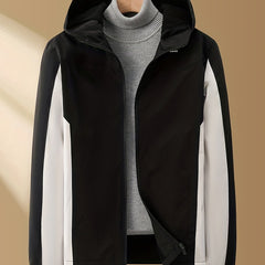 Women's Two Tone Woolen Jacket Hooded Sports Activewear