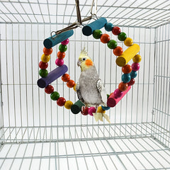 Bird Wooden Climbing Ladder Parrot Cloud Swing Toy