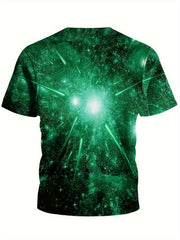 3D Green Light Crew Neck T-Shirt Girls Casual Pullover Tops Summer Sports