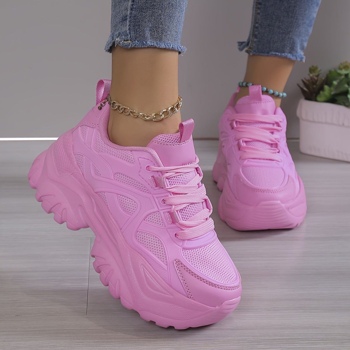 Lightweight Heighten Non Slip Chunky Sneakers Casual Versatile Running Shoes